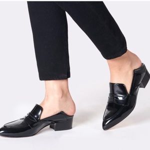 Veronica Beard Womens Corban Convertible Loafers sz 39 US 9 Patent Leather Black